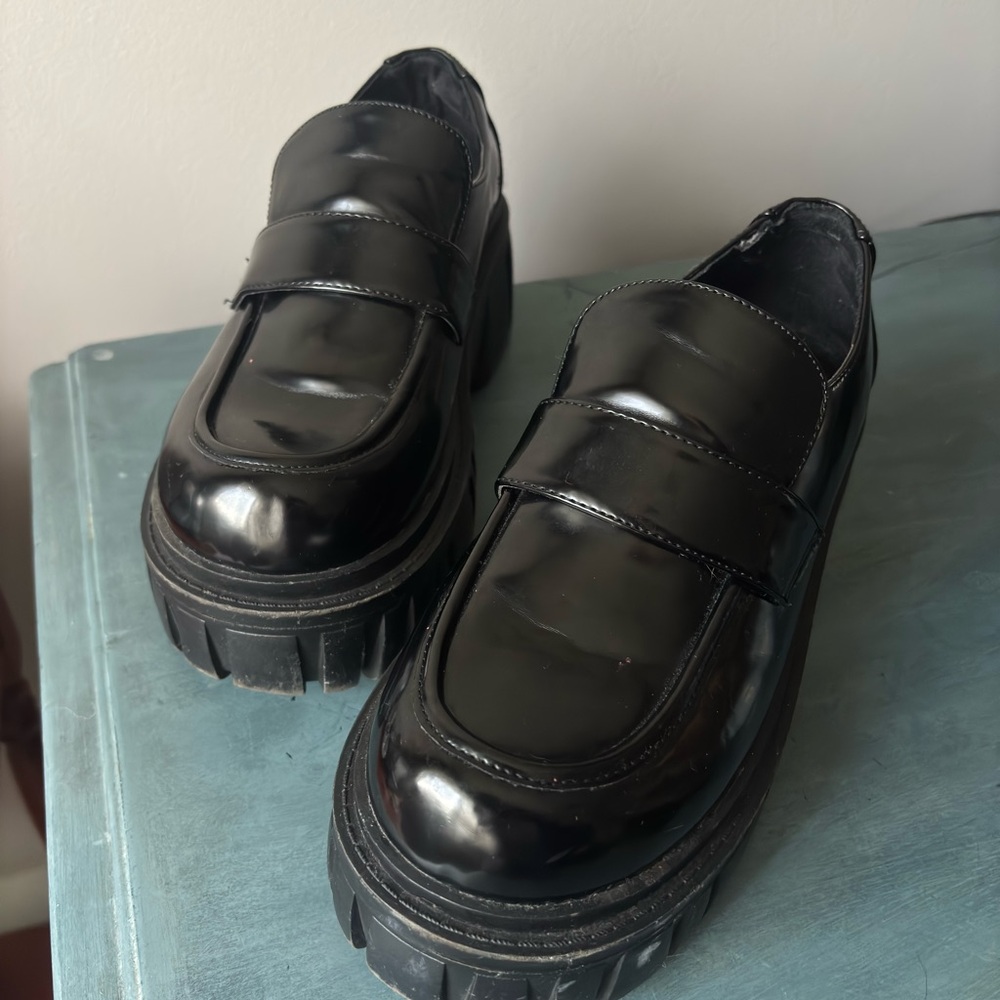 Current Mood Glossy Black Loafers
